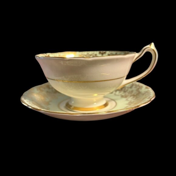 VTG ‘PARAGON’ Dbl Warrant English Fine Bone China Teacup Saucer in Pale Green - Picture 6 of 10